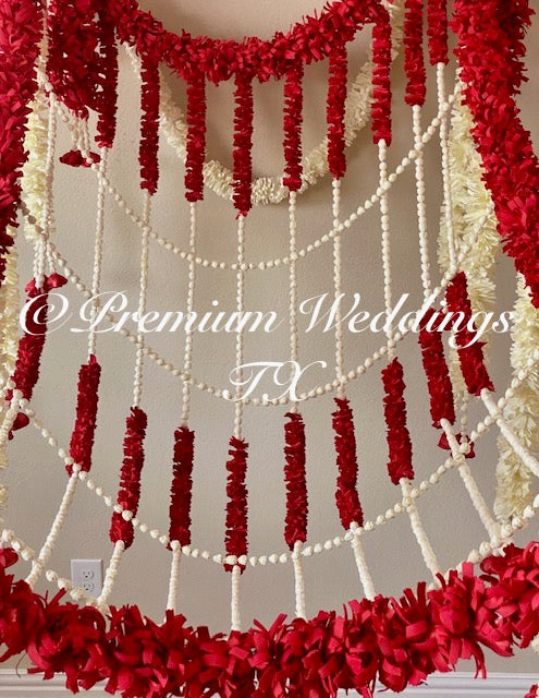 Our Popular Little off White and Red Phulo Ki Chadar is Back With New Floral  Sticks With Hanging Pearls With Flowers -  Norway