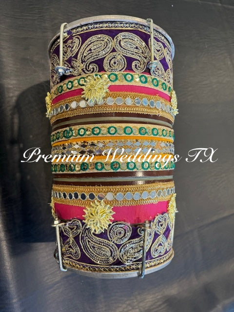 Big Dhol - Handmade Purple - Premium Weddings TX