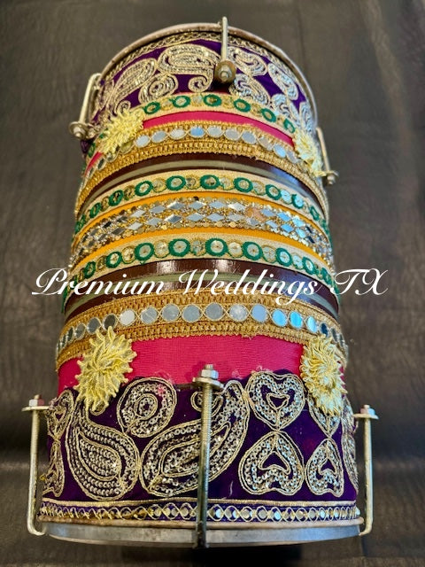 Big Dhol - Handmade Purple - Premium Weddings TX