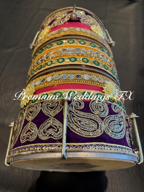 Big Dhol - Handmade Purple - Premium Weddings TX