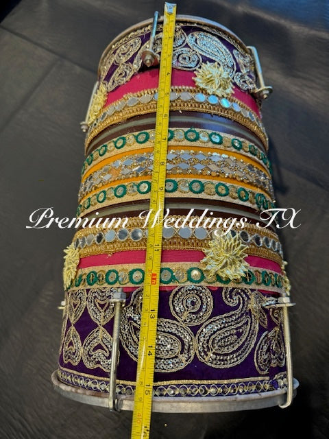 Big Dhol - Handmade Purple - Premium Weddings TX