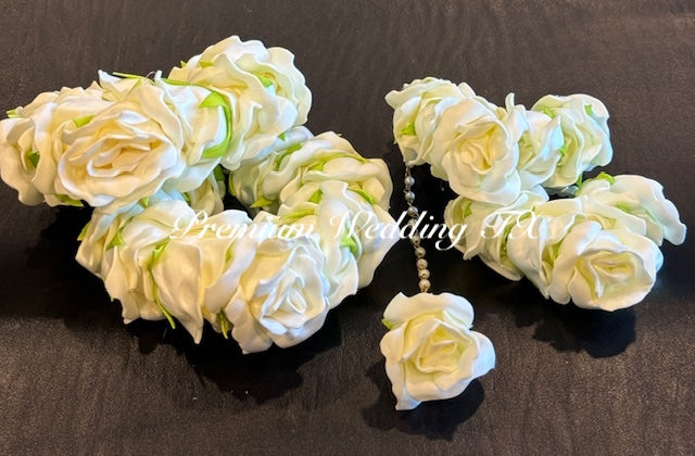 White Rose Flower Gajra Set