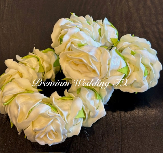 White Rose Flower Gajra Set