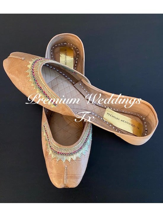 Tan Leather Jutti - Premium Weddings TX