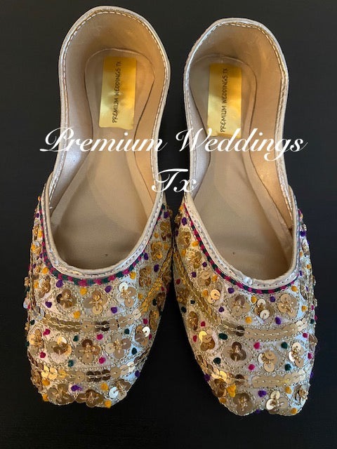 Beige Sequins Jutti - Premium Weddings TX