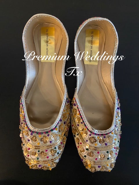 Beige Sequins Jutti - Premium Weddings TX