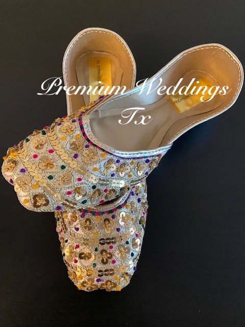 Beige Sequins Jutti - Premium Weddings TX