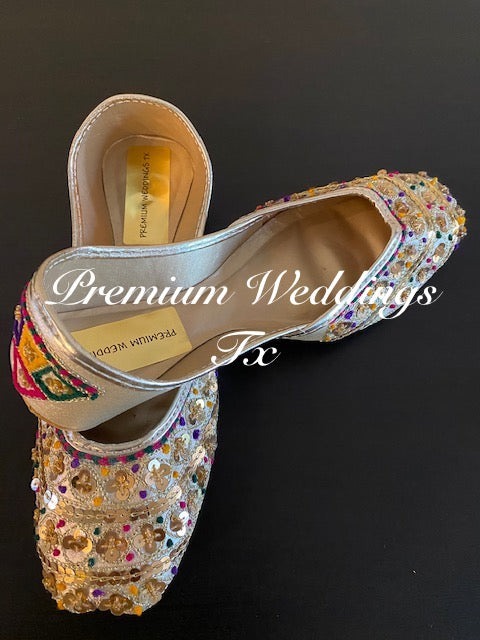 Beige Sequins Jutti - Premium Weddings TX