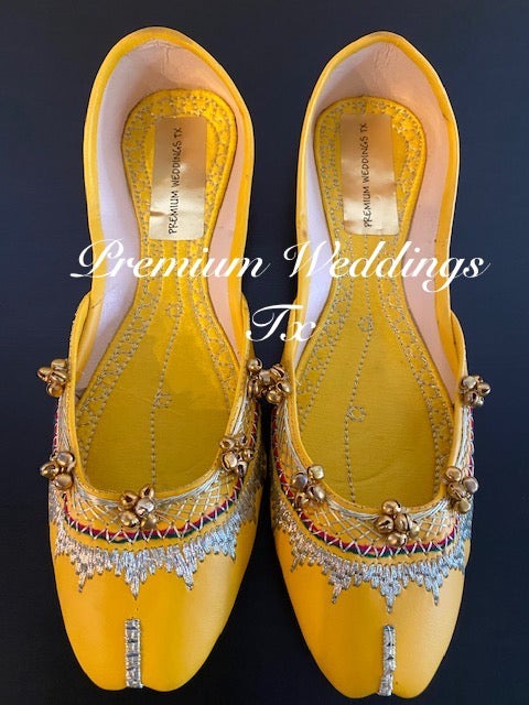 Yellow Ghungroo Jutti - Premium Weddings TX