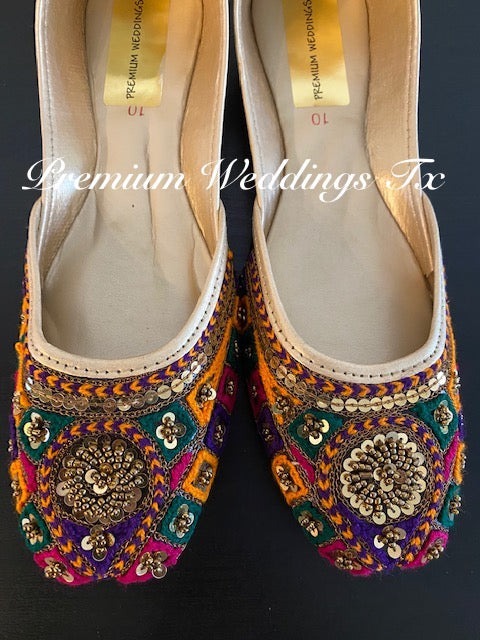 Resham Sequins Jutti - Premium Weddings TX