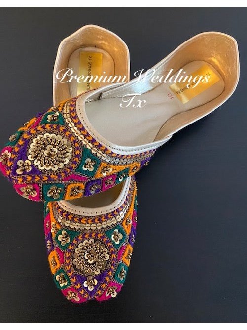 Resham Sequins Jutti - Premium Weddings TX