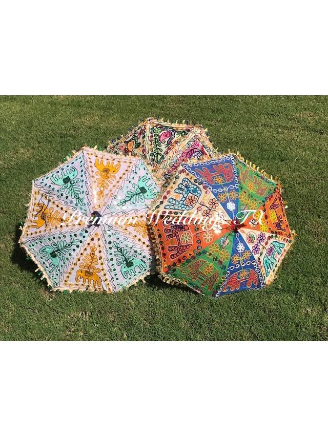 10Ct Luxury Indian Decorative Umbrellas - Premium Weddings TX