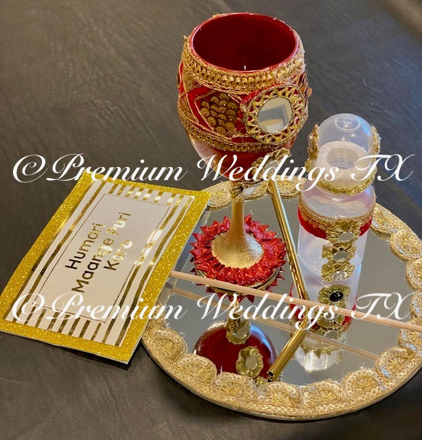 Red Doodh Pilai Glass - Premium Weddings TX