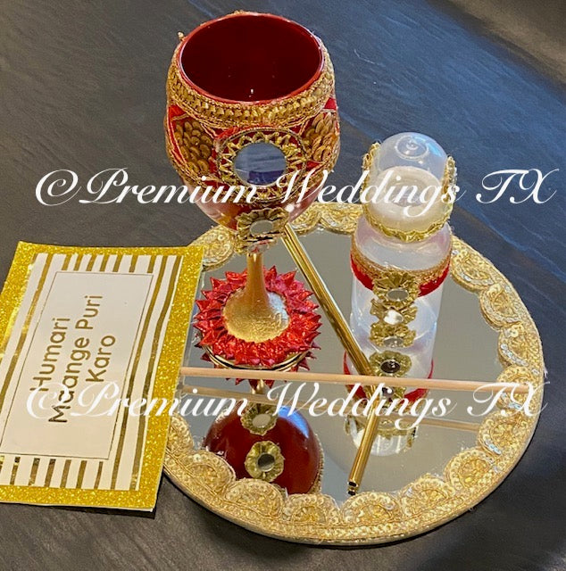 Red Doodh Pilai Glass - Premium Weddings TX