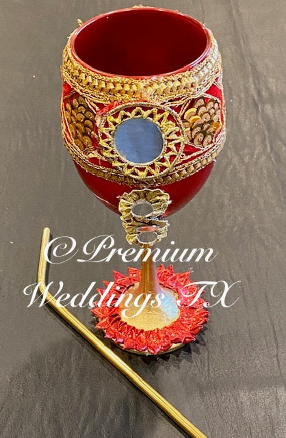 Red Doodh Pilai Glass - Premium Weddings TX