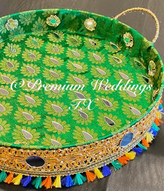 mehndi plate decoration ideas at home| #mehndi thaal decoration😍| #mehndi  plate for wedding - YouTube