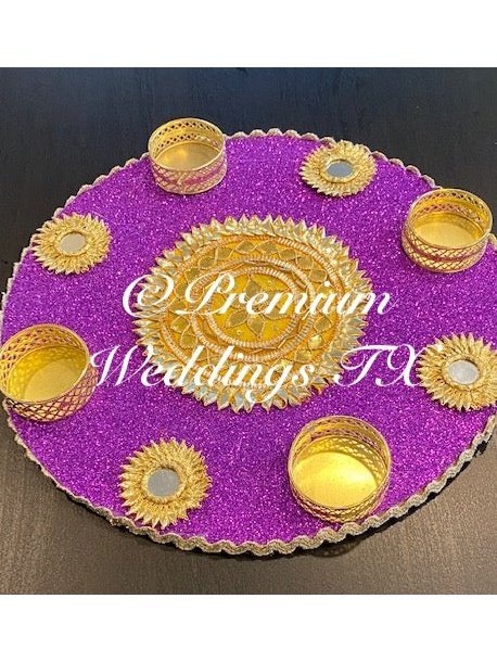 Beautifully Decorated Wedding Mehendi Chopda Platter | Online Store