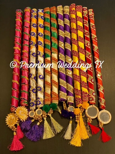 Tassel Handmade Assorted Dandiya - 12Ct - Premium Weddings TX