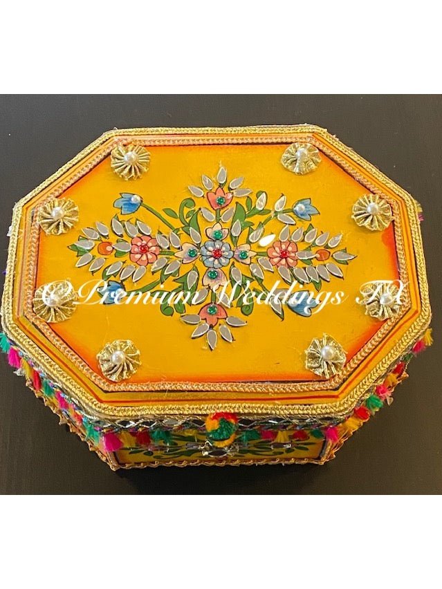 Yellow Handmade Jewelry Box - Premium Weddings TX