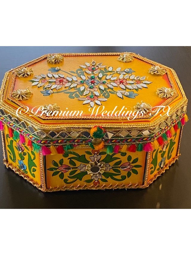 Yellow Handmade Jewelry Box - Premium Weddings TX