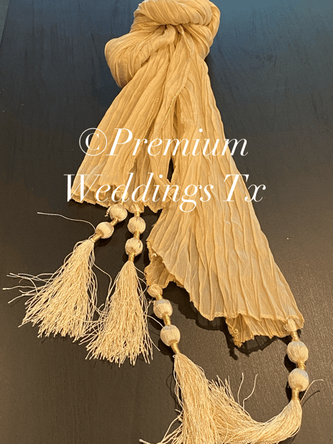 Men's Dupatta - Pastel Gold/Beige - Premium Weddings TX