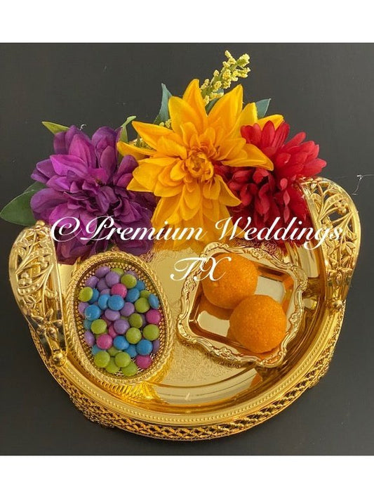 Round Mehndi Thaali - Premium Weddings TX