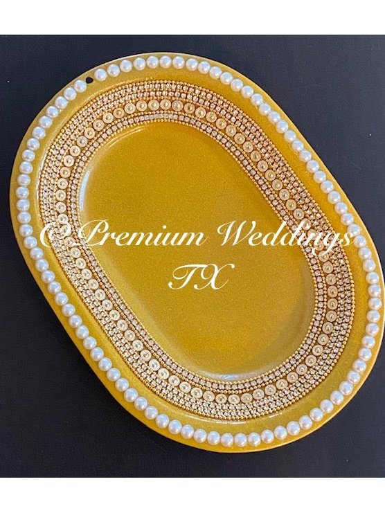 Gold & Pearl Embellished Mukhwas Set - Premium Weddings TX