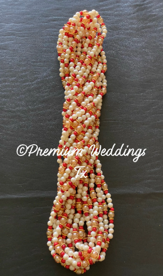 Red Bead Mini Haar - Premium Weddings TX