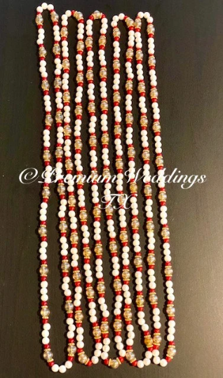 Red Bead Mini Haar - Premium Weddings TX