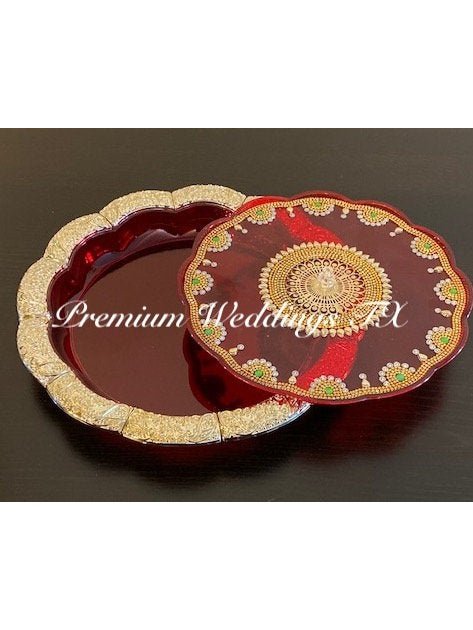 Red Dry Fruit Decorative Box - Premium Weddings TX
