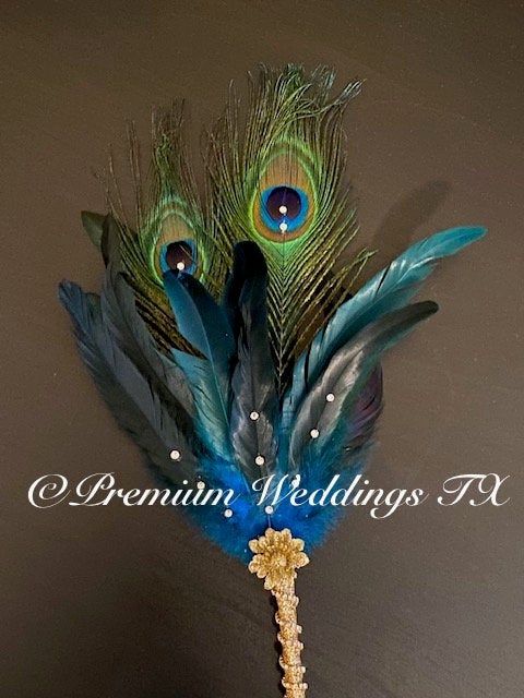 Real Peacock Feather Nikkah Pen - 1 Pen - Premium Weddings TX