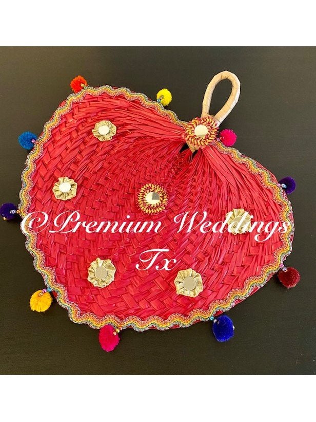 Red Decorative Hand Fans - Premium Weddings TX