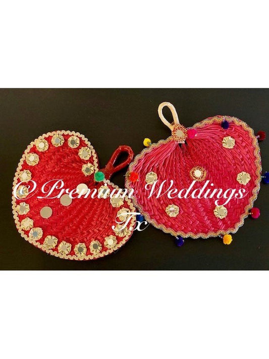 Red Decorative Hand Fans - Premium Weddings TX