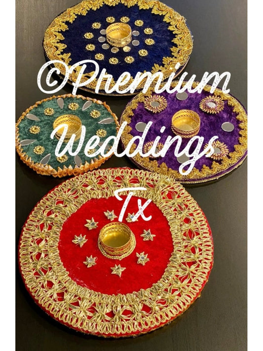 Mehndi Plates - Set of 3 - Premium Weddings TX